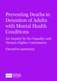 Publication cover for Preventing Deaths in Detention of Adults with Mental Health Conditions (Executive Summary)