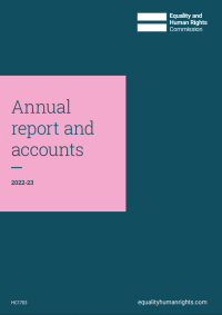 Front cover of the Equality and Human Rights Commission annual report and accounts 2022-2023