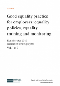 This is the cover for Good equality practice for employers: equality policies, equality training and monitoring