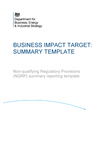 Publication cover: business impact target reporting