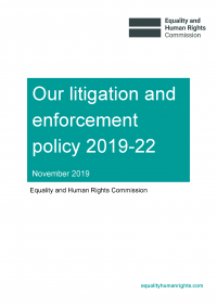 Publication cover: Our litigation and enforcement policy 2019 to 2022