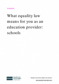 This is the cover for What equality law means for you as an education provider: schools