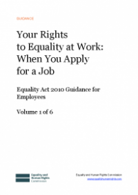 This is the cover of Your rights to equality at work: when you apply for a job